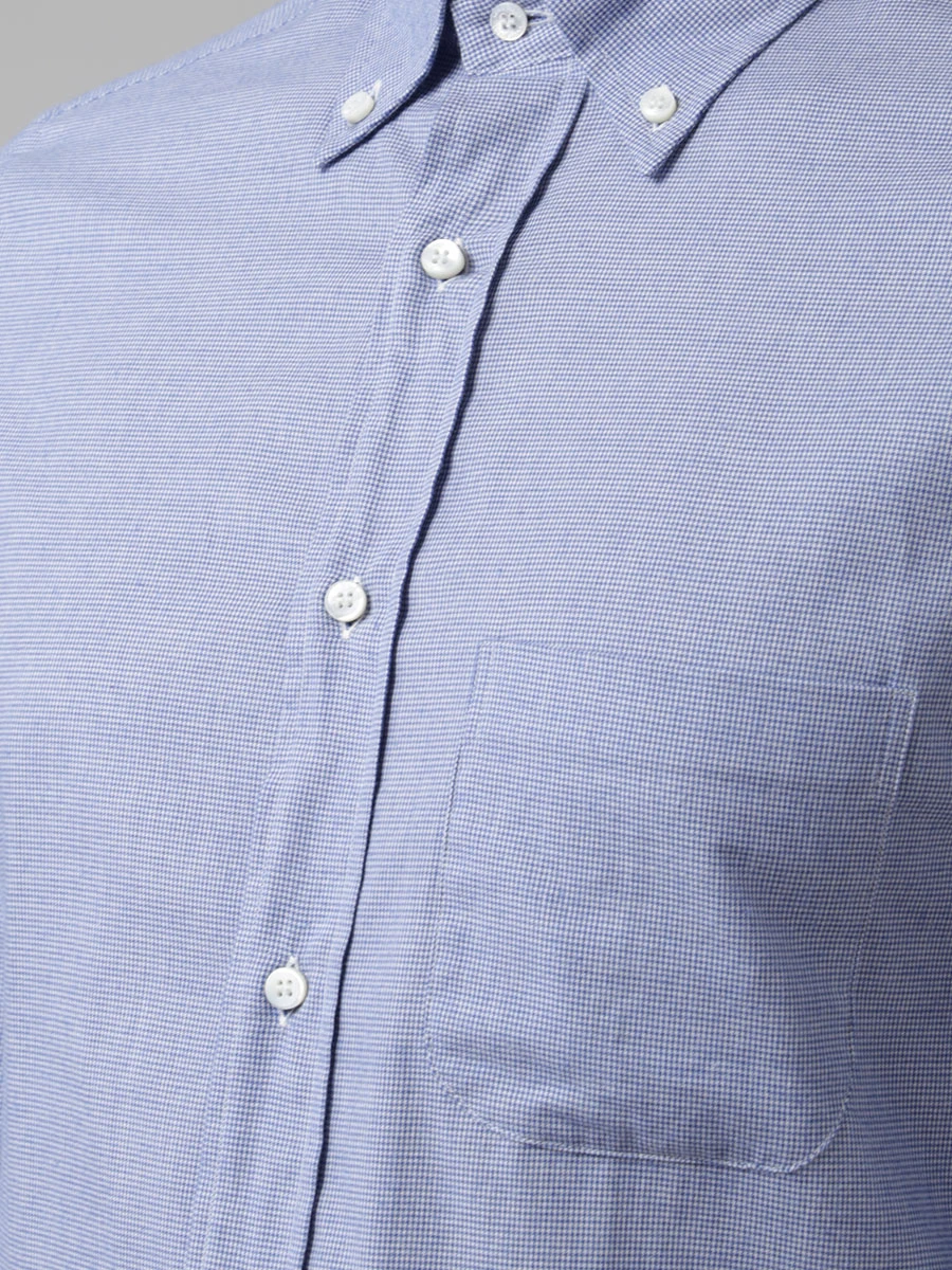 Рубашка Regular Fit хлопковая LORO PIANA FAG4156 Синий рябь, размер 52, цвет голубой - фото 5