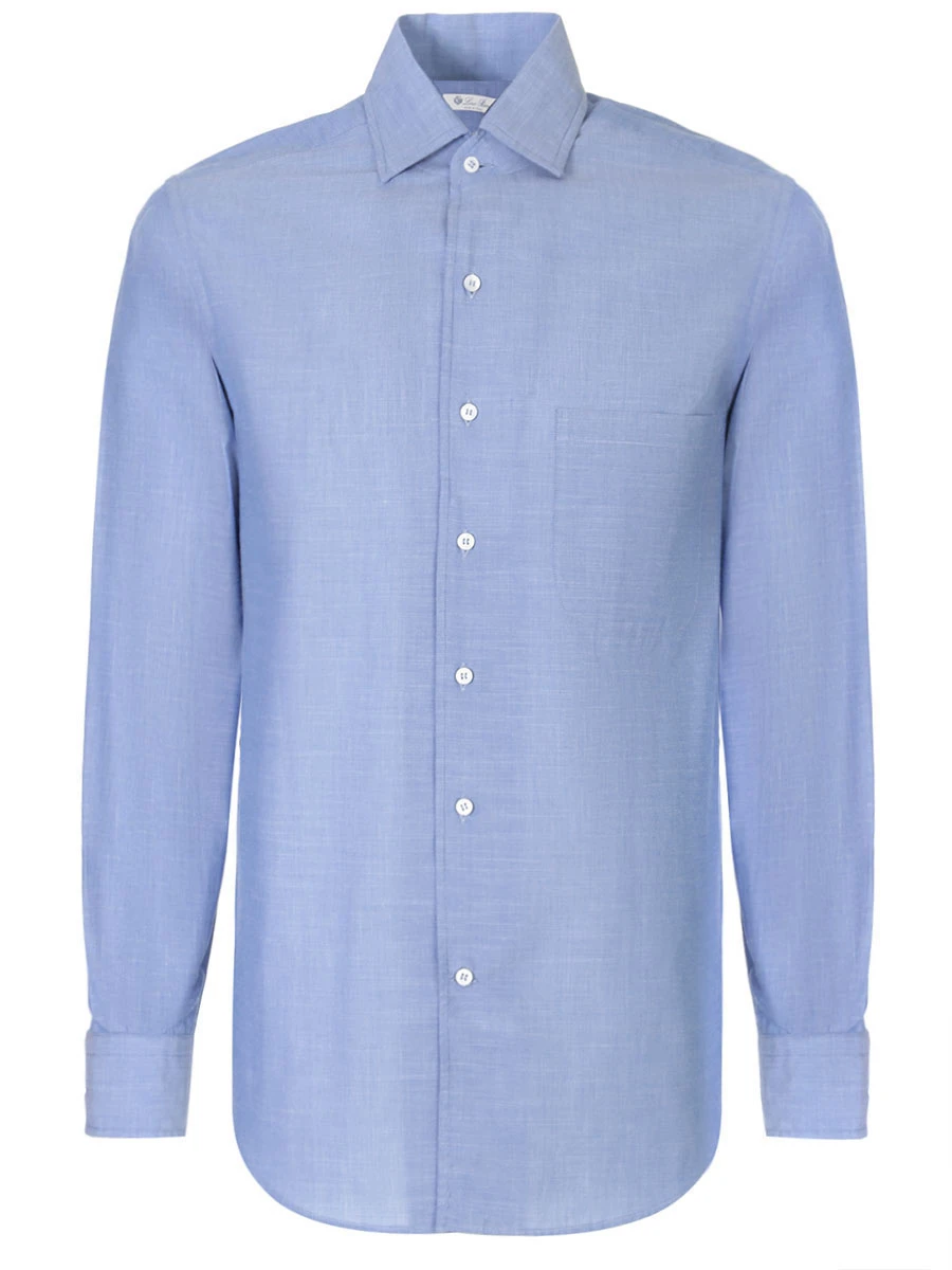 Рубашка Regular Fit хлопковая LORO PIANA FAG3490 Синий, размер 46, цвет голубой - фото 1