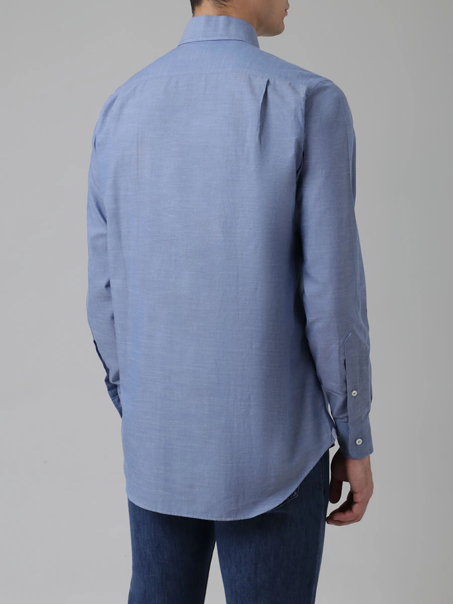 Рубашка Regular Fit хлопковая LORO PIANA FAG3490 Синий, размер 46, цвет голубой - фото 3