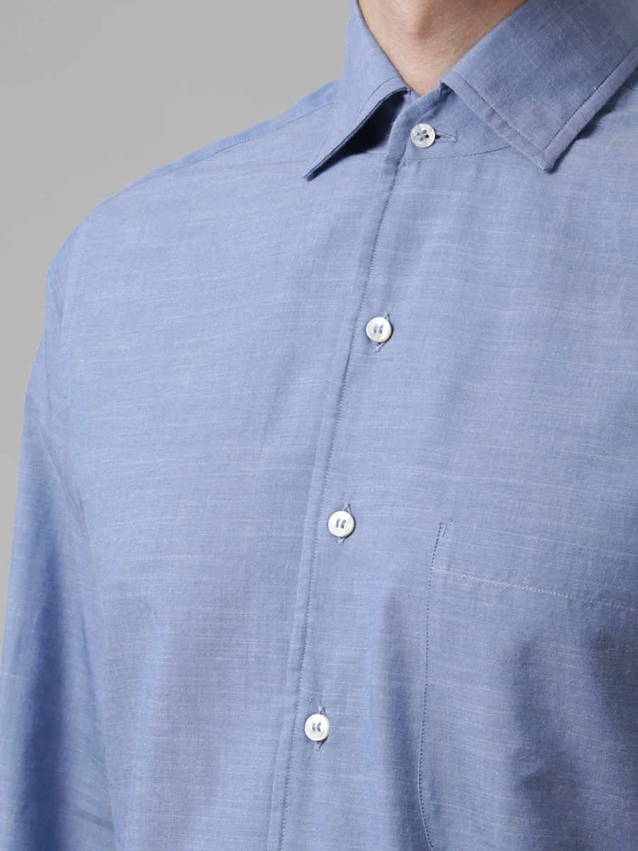 Рубашка Regular Fit хлопковая LORO PIANA FAG3490 Синий, размер 46, цвет голубой - фото 5