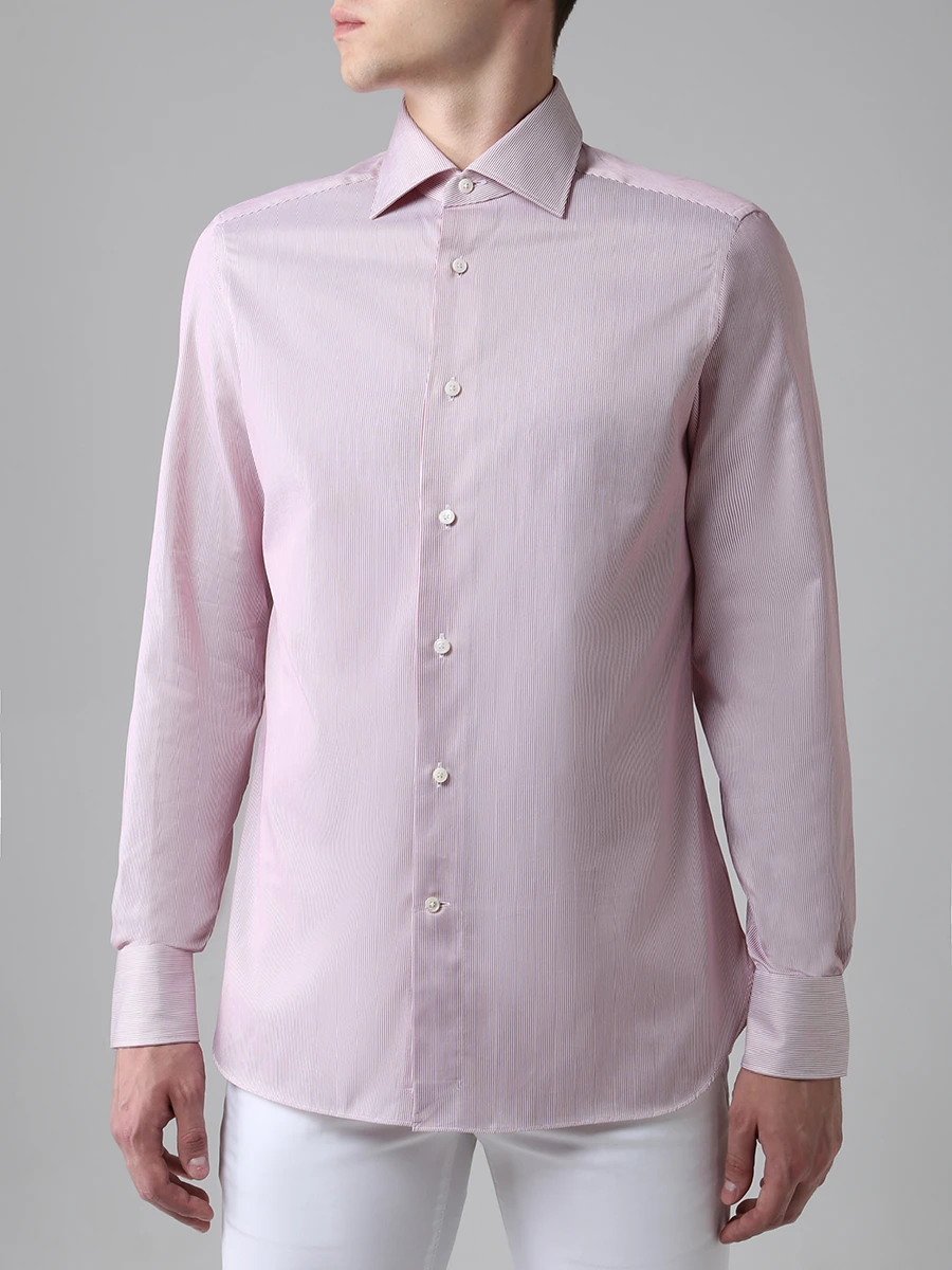 Рубашка Regular Fit хлопковая ERMENEGILDO ZEGNA 601583, размер 52, цвет красный - фото 4