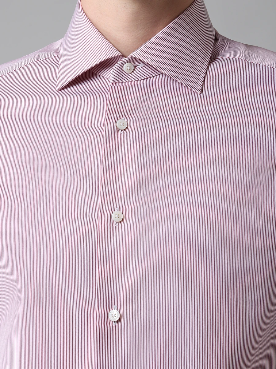Рубашка Regular Fit хлопковая ERMENEGILDO ZEGNA 601583, размер 52, цвет красный - фото 5