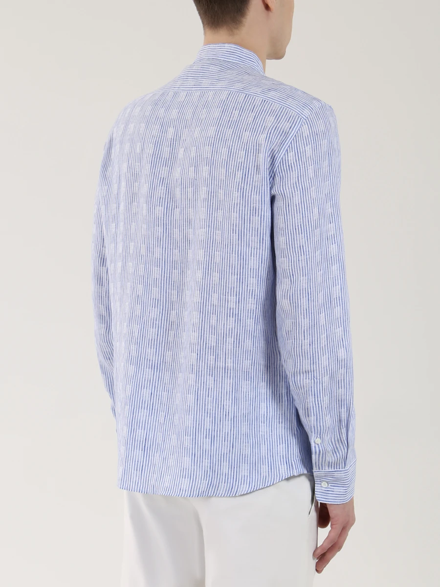 Рубашка льняная фактурная BRUNELLO CUCINELLI MF6303048 Синий, размер 54, цвет голубой - фото 3