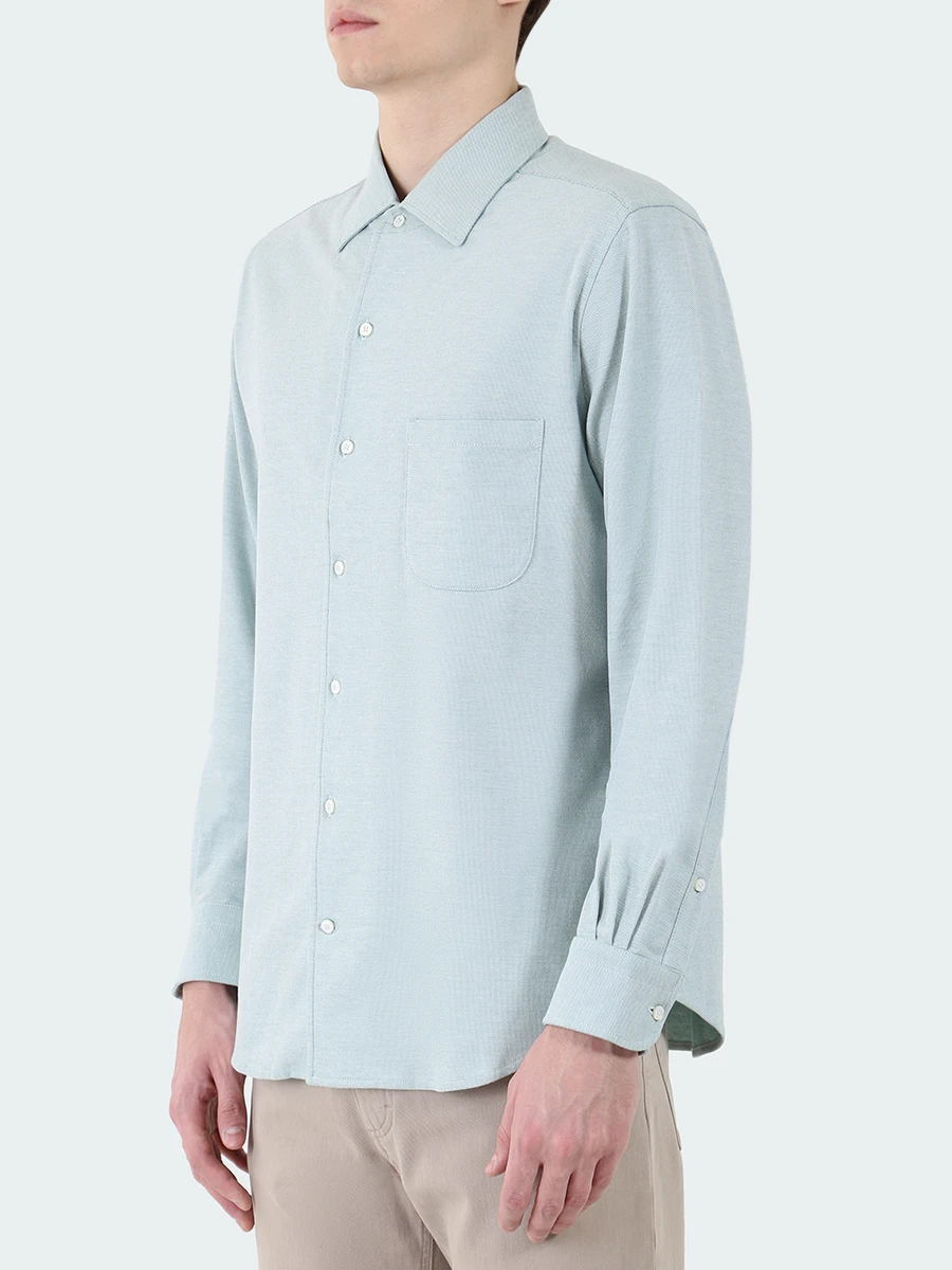 Рубашка хлопковая LORO PIANA FAE8374/мятный, размер 50 FAE8374/мятный - фото 4