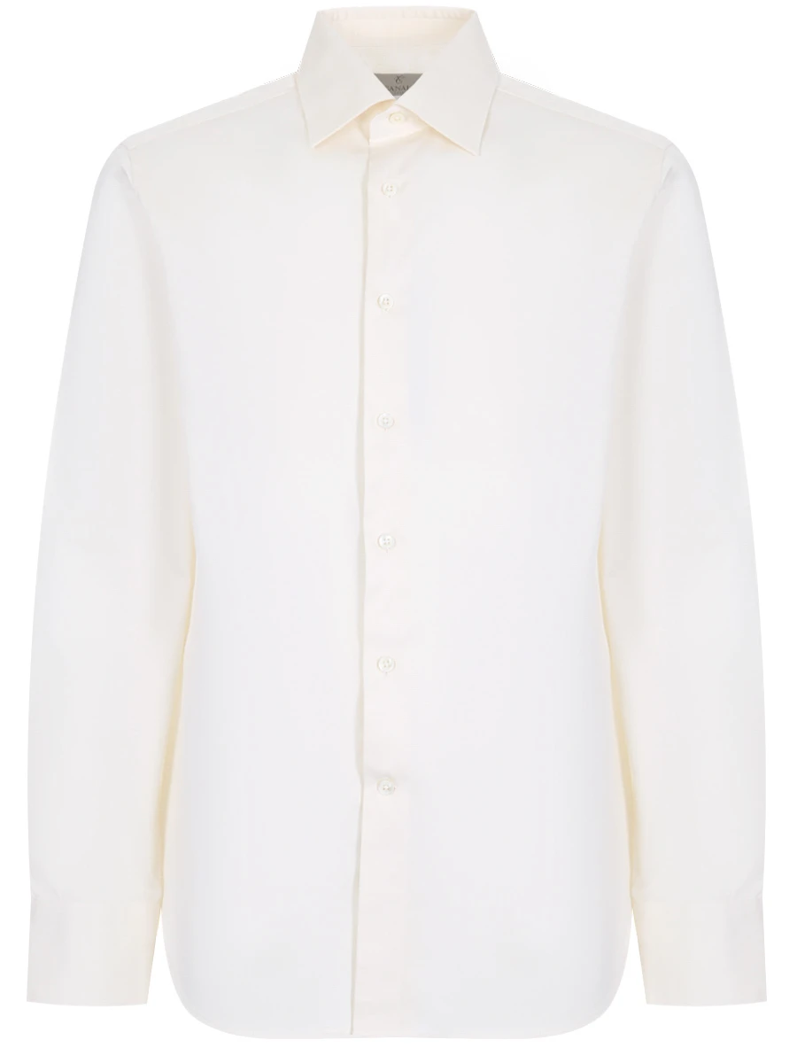 

Рубашка хлопковая Slim Fit, Бежевый, 111/700S/F-айвери факт