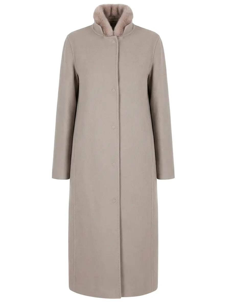 Пальто и меховой жилет MANZONI 24 18M965-DB1/18M966-VDB1 Серый Серый 