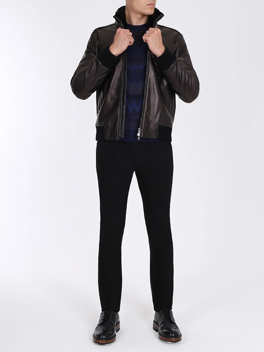 Куртка кожаная BILANCIONI A8UGP004 006 Черный  Фото 2