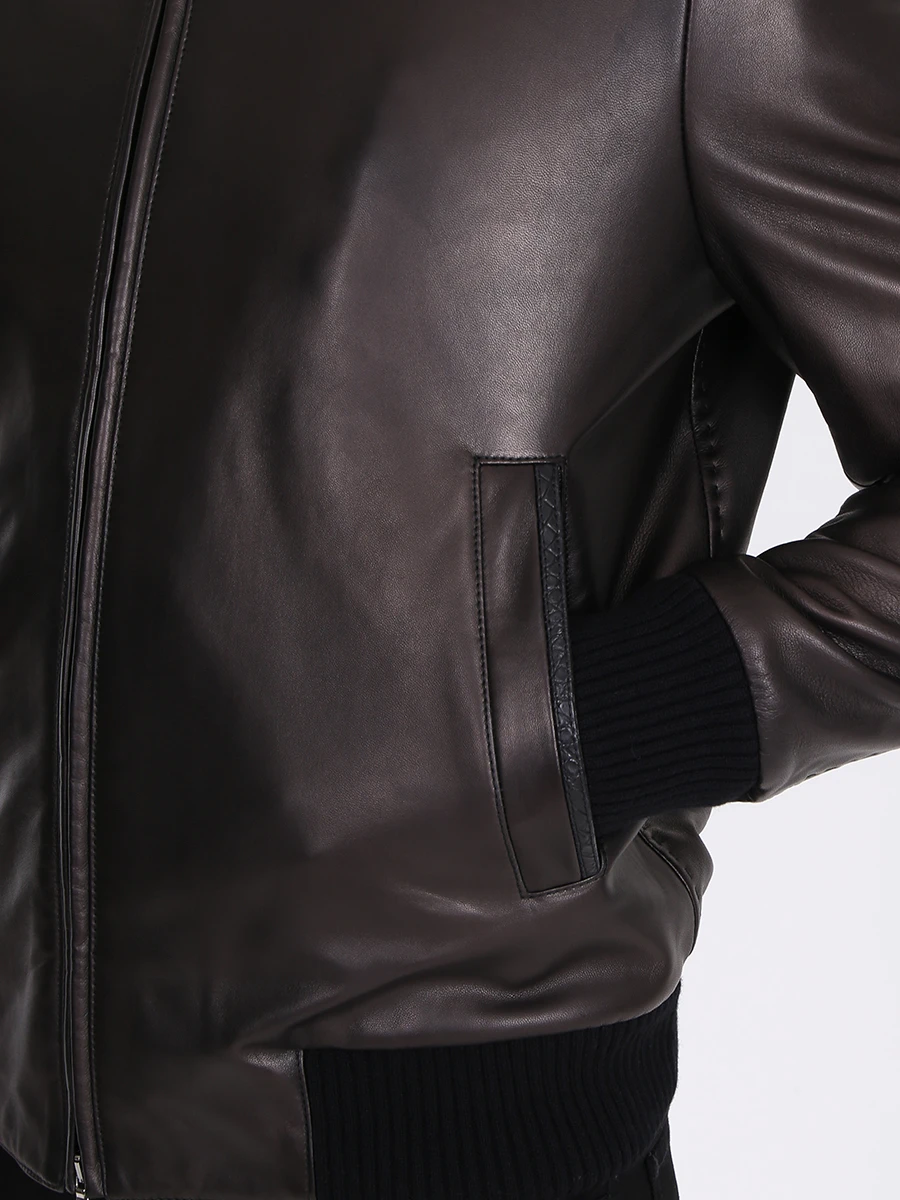 Куртка кожаная BILANCIONI A8UGP004 006 Черный  Фото 5