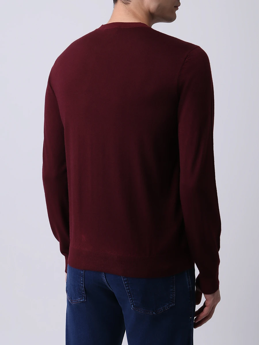 Джемпер из кашемира и шелка BERTOLO LUXURY MENSWEAR 901776/001751 1220 Бордовый  Фото 3