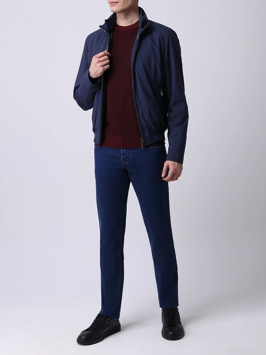 Джемпер из кашемира и шелка BERTOLO LUXURY MENSWEAR 901776/001751 1220 Бордовый  Фото 2