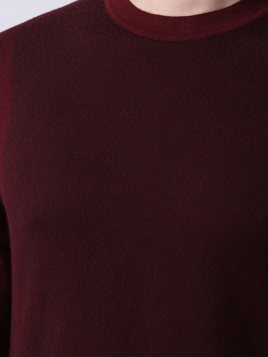 Джемпер из кашемира и шелка BERTOLO LUXURY MENSWEAR 901776/001751 1220 Бордовый  Фото 5
