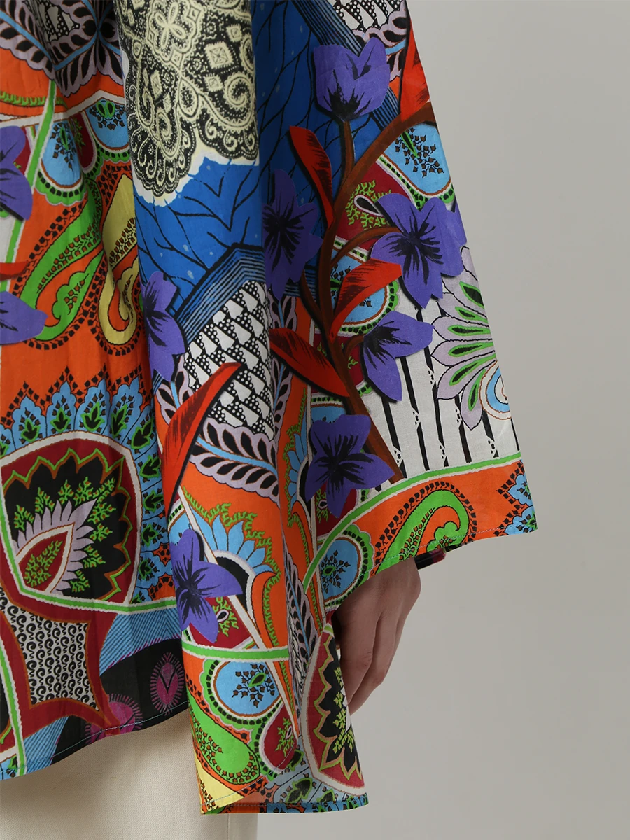 Хлопковая блуза ETRO d18137 5445 200, размер 40, цвет принт - фото 5