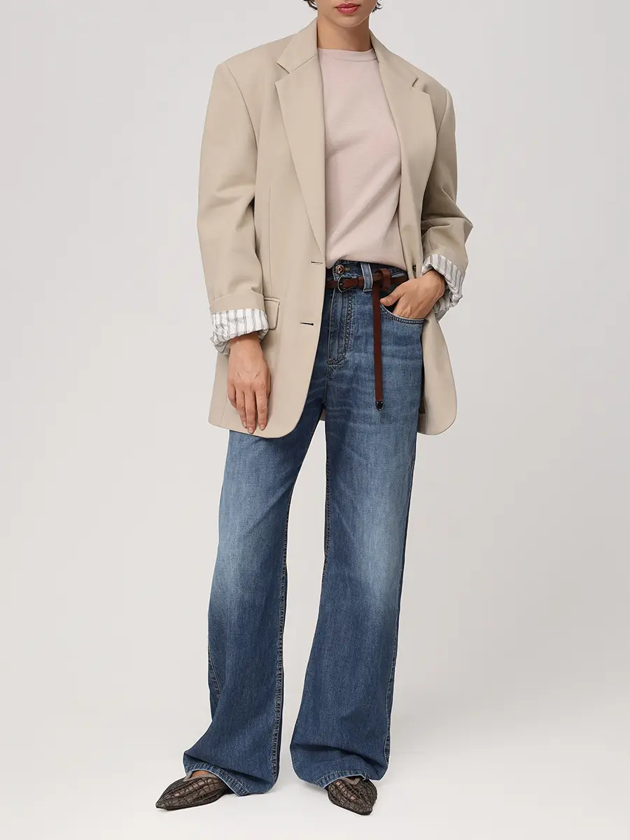 Футболка из шерсти BRUNELLO CUCINELLI m14813500 c9110 Розовый  Фото 2