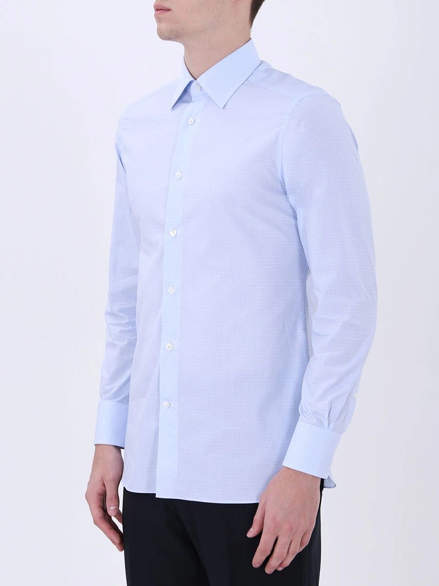 Рубашка tailored fit хлопковая ERMENEGILDO ZEGNA 601212 9MS0PA R, размер 48, цвет голубой - фото 4