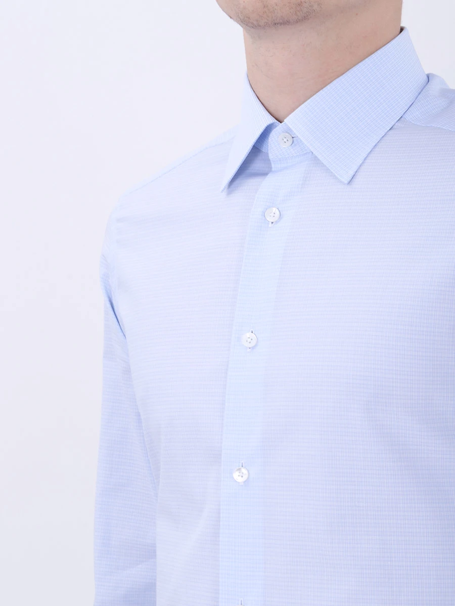 Рубашка tailored fit хлопковая ERMENEGILDO ZEGNA 601212 9MS0PA R, размер 48, цвет голубой - фото 5