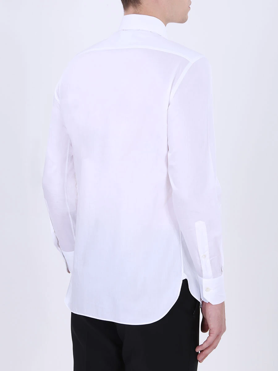 Рубашка regular fit хлопковая ERMENEGILDO ZEGNA 601222 9MS0PA R, размер 48, цвет белый - фото 3