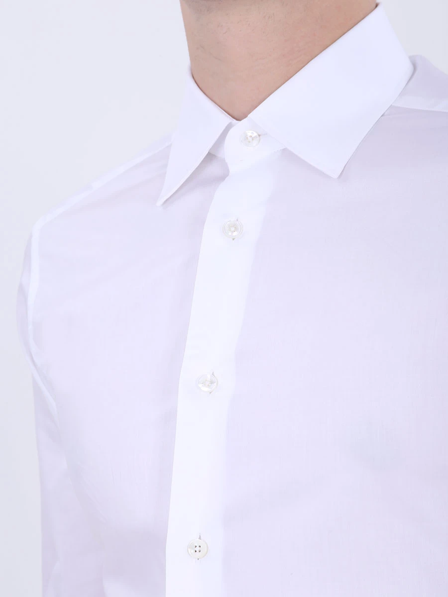 Рубашка regular fit хлопковая ERMENEGILDO ZEGNA 601222 9MS0PA R, размер 48, цвет белый - фото 5