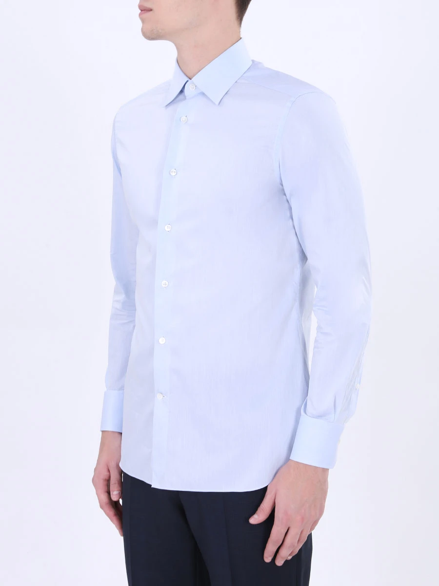 Рубашка tailored fit хлопковая ERMENEGILDO ZEGNA 601211 9MS0PA R, размер 50, цвет голубой - фото 4