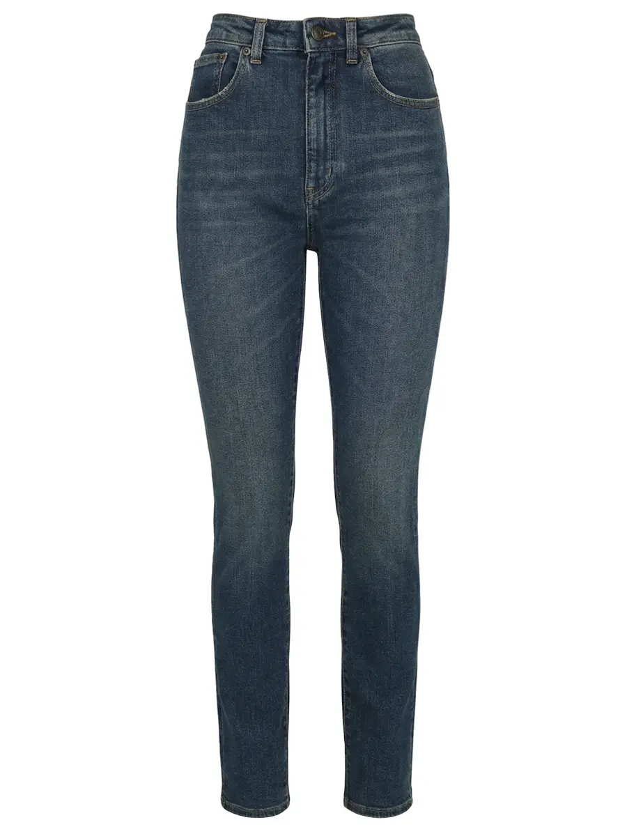 Джинсы хлопковые SAINT LAURENT 390350 Синий Синий 