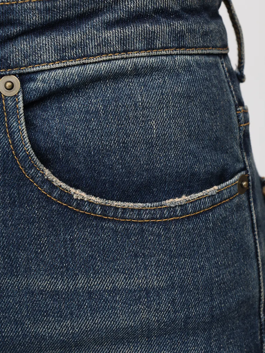 Джинсы хлопковые SAINT LAURENT 390350 Синий Синий  Фото 5