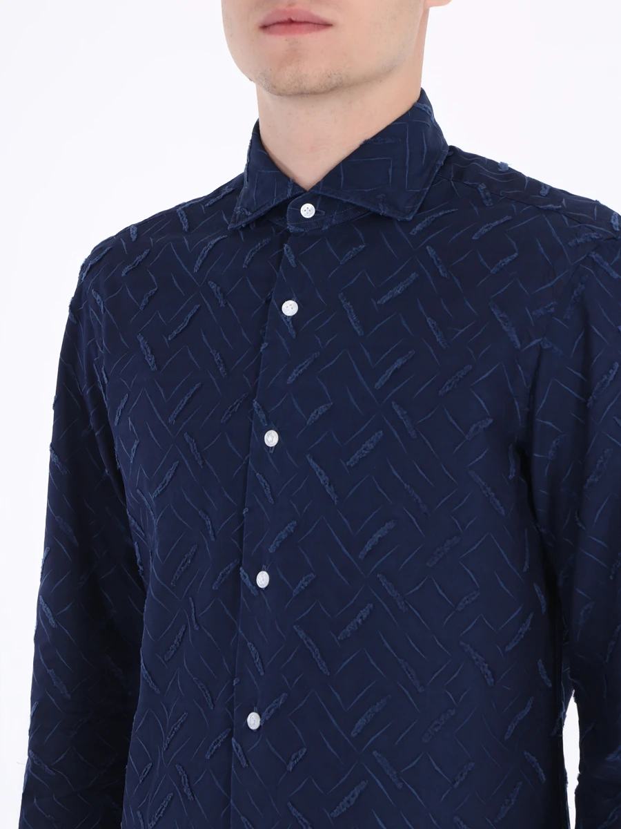 Рубашка regular fit с принтом BARBA D4U132518701U Синий/узор, размер 56 D4U132518701U Синий/узор - фото 5