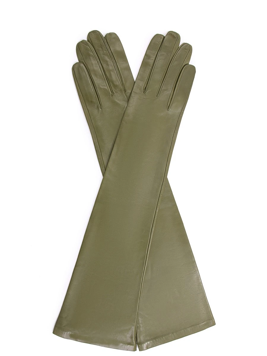 Перчатки кожаные удлиненные SERMONETA GLOVES 301B- Зеленый, размер S - фото 1