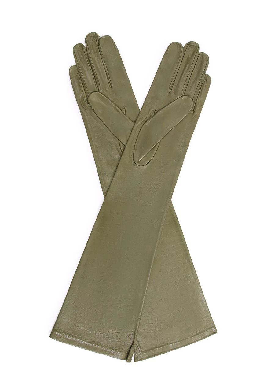 Перчатки кожаные удлиненные SERMONETA GLOVES 301B- Зеленый, размер S - фото 2