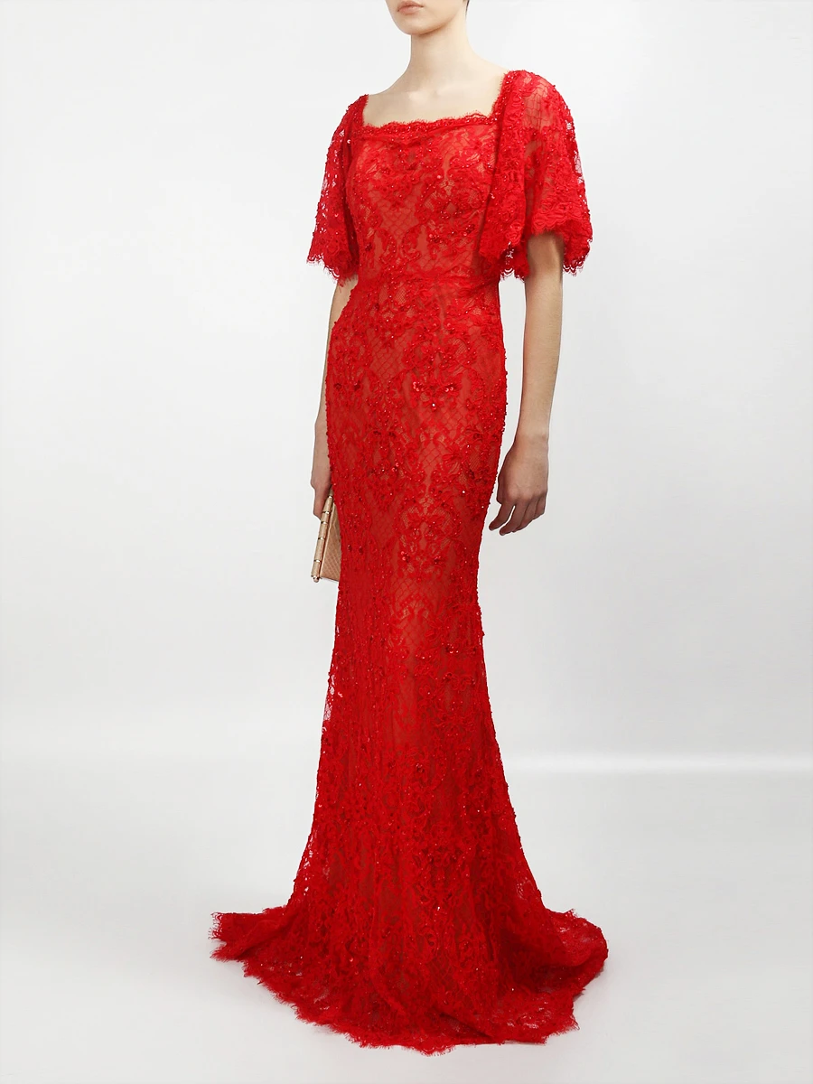 Кружевное платье FOREVER UNIQUE PF0407 Красный/кружево Красный  Фото 2