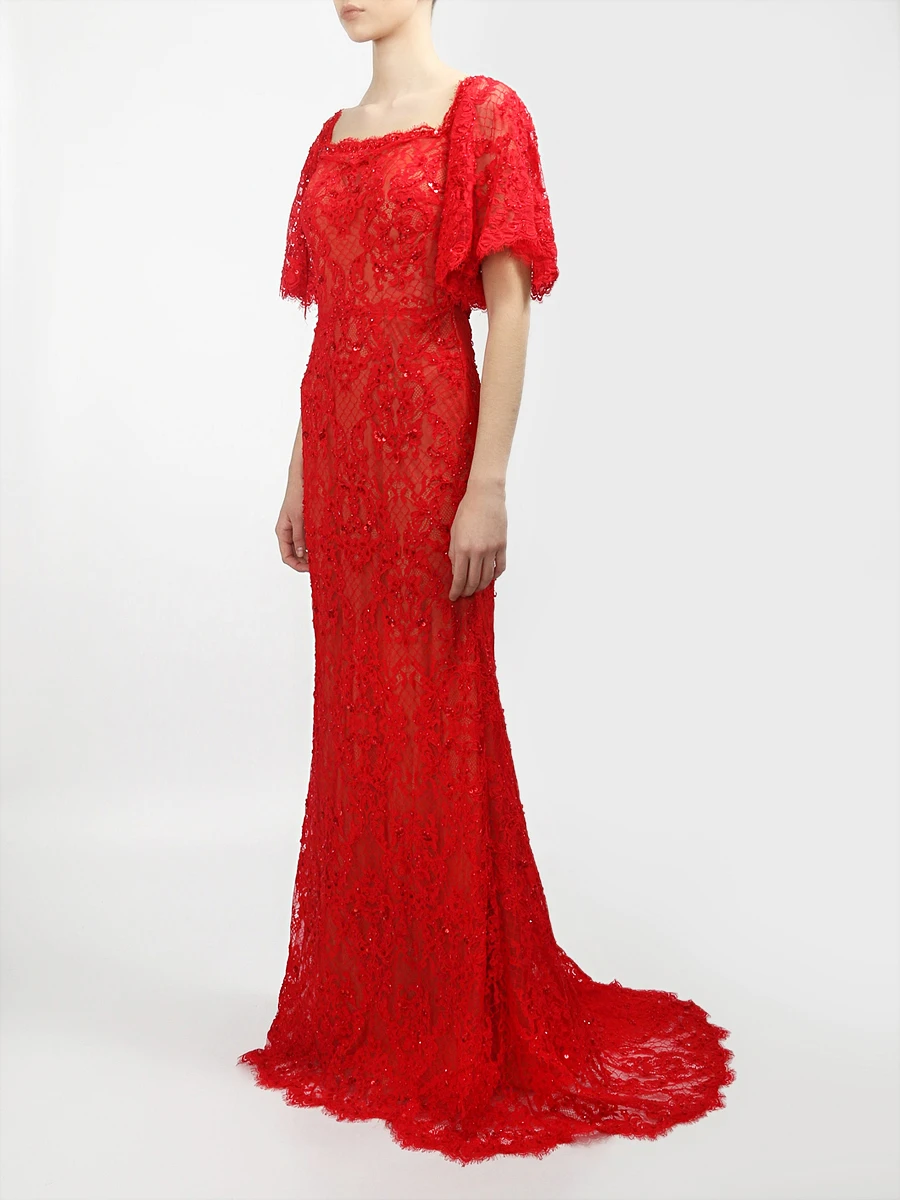 Кружевное платье FOREVER UNIQUE PF0407 Красный/кружево Красный  Фото 4