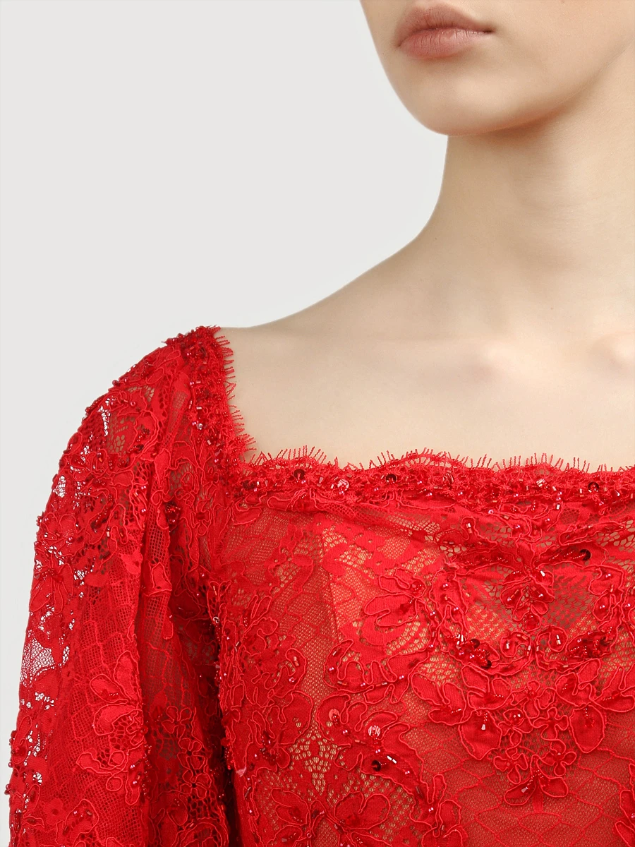 Кружевное платье FOREVER UNIQUE PF0407 Красный/кружево Красный  Фото 5