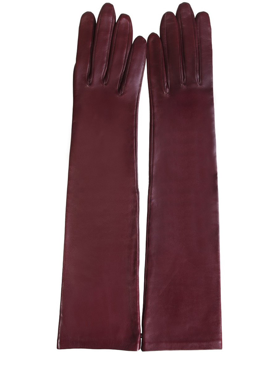 Перчатки кожаные удлиненные AGNONA 8998/205 Бордовый Бордовый  Фото 2