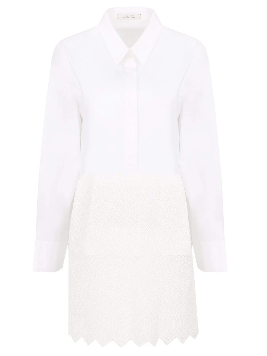 Хлопковая блуза DOROTHEE SCHUMACHER 247206, размер 42, цвет белый - фото 1