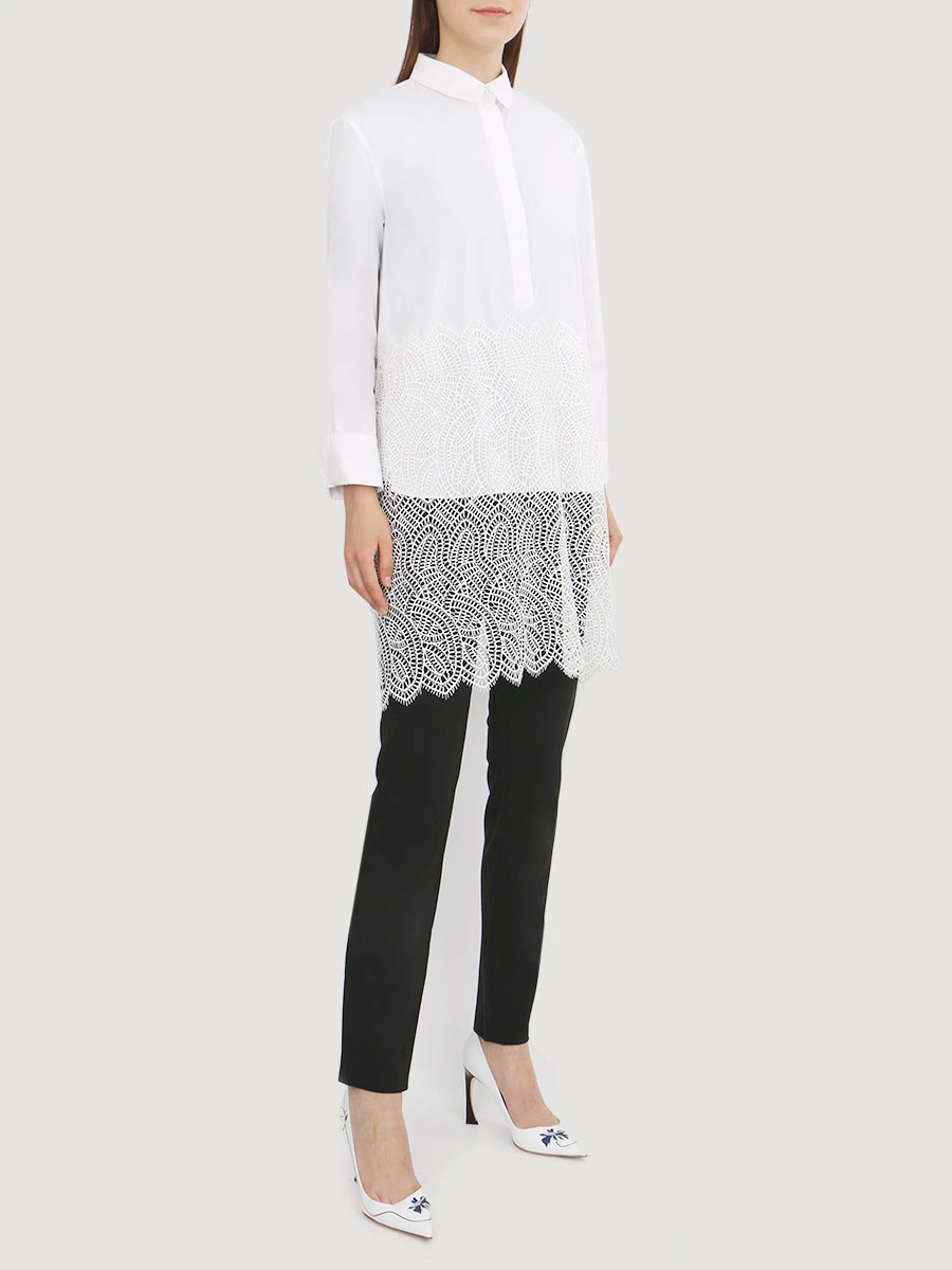 Хлопковая блуза DOROTHEE SCHUMACHER 247206, размер 42, цвет белый - фото 2