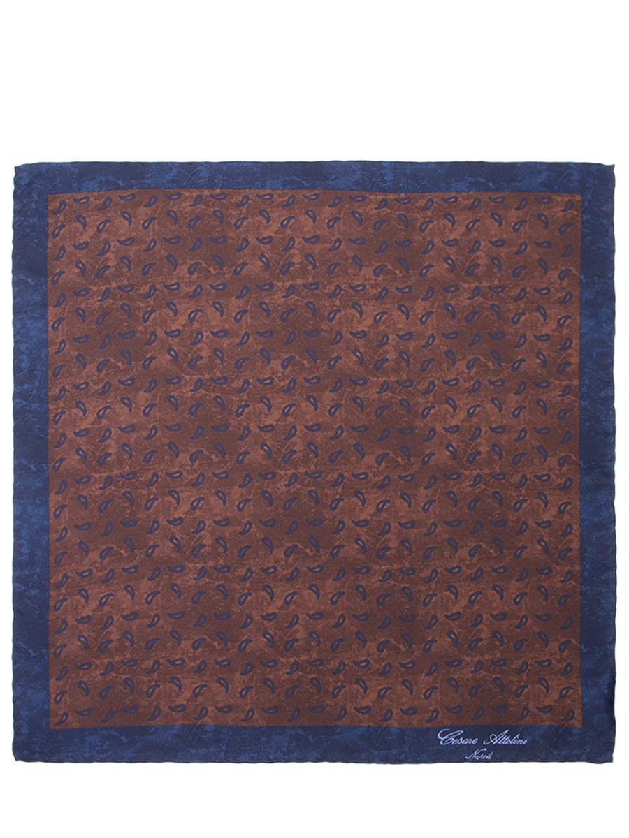 

Платок-паше шелковый с принтом, Коричневый, JH629 Синий Коричневый