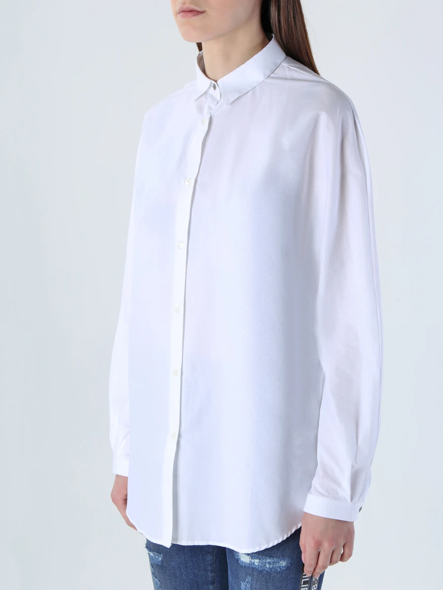 Хлопковая рубашка со стразами PHILIPP PLEIN WRP0125 01, размер 40, цвет белый - фото 4