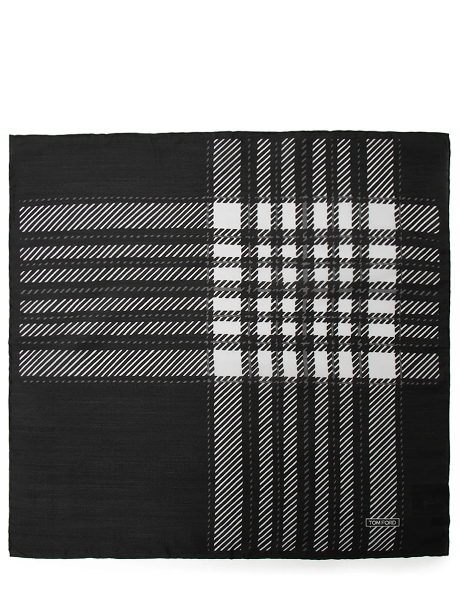 Шелковый платок-паше TOM FORD TFC35TP312/Крупн/квадрат/Серый/Черный, размер Один размер, цвет клетка