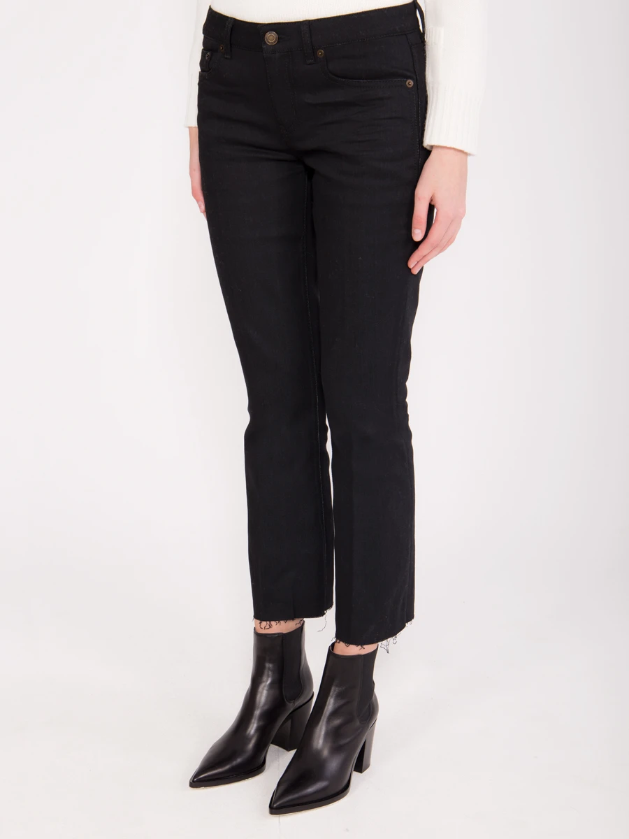 Укороченные джинсы SAINT LAURENT 543074 YF869 1080 Черный  Фото 4