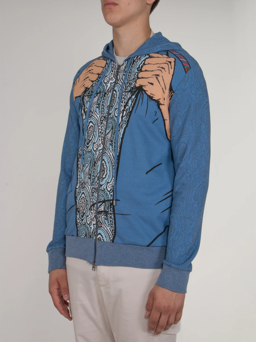 Олимпийка с принтом ETRO u1y840 4083 251 Синий  Фото 4