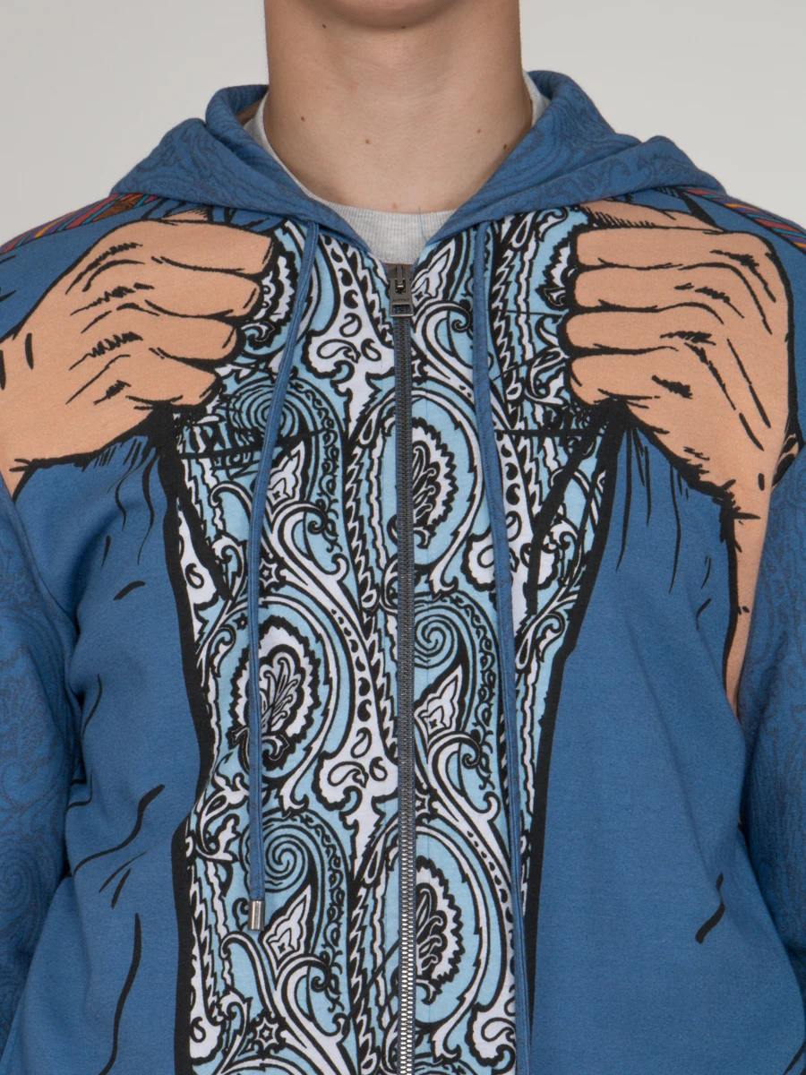 Олимпийка с принтом ETRO u1y840 4083 251 Синий  Фото 5