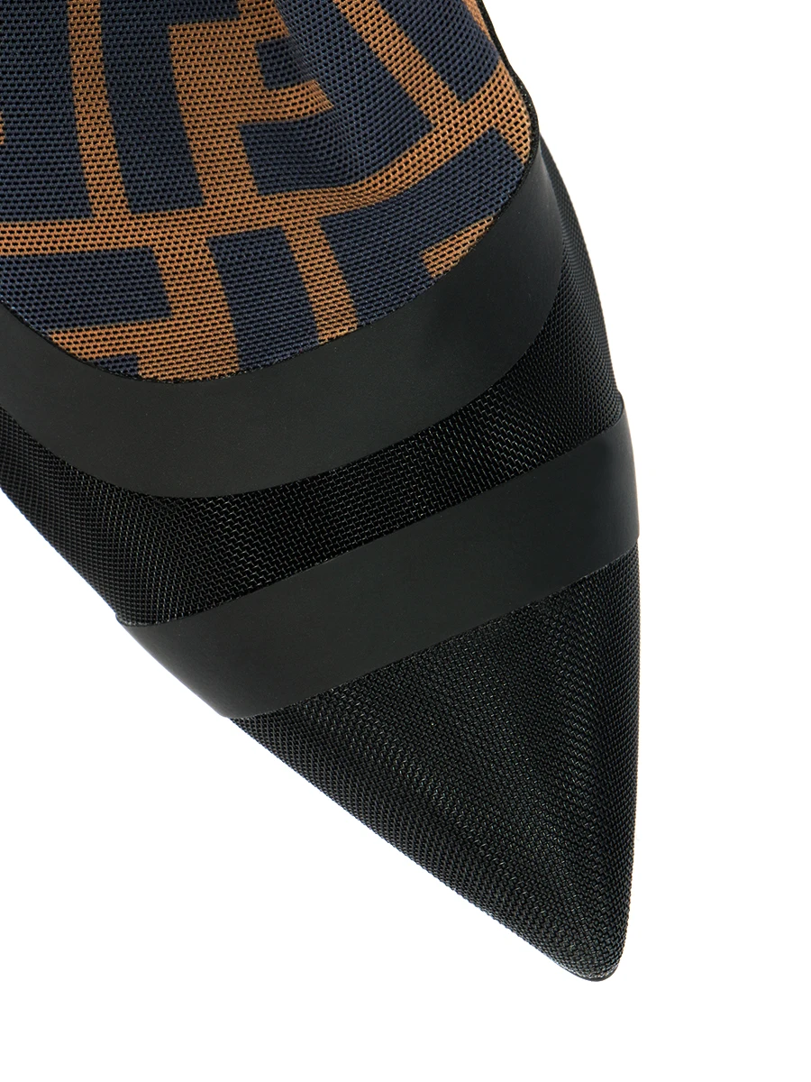 Текстильные сапоги FENDI 8w6727 a334 f0xll Коричневый  Фото 5