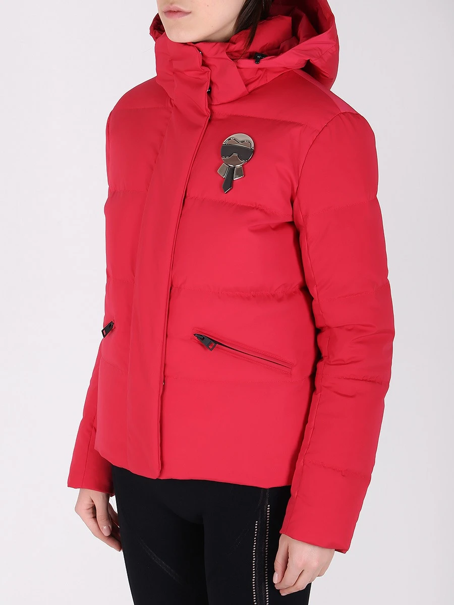 Куртка стеганая с капюшоном FENDI FAA383 A49R F12Q7 Красный  Фото 4