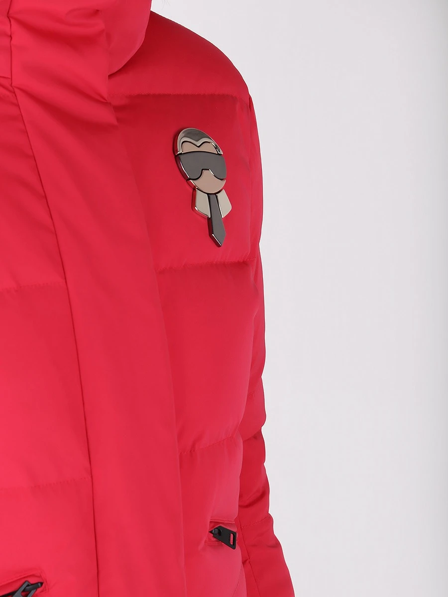 Куртка стеганая с капюшоном FENDI FAA383 A49R F12Q7 Красный  Фото 5