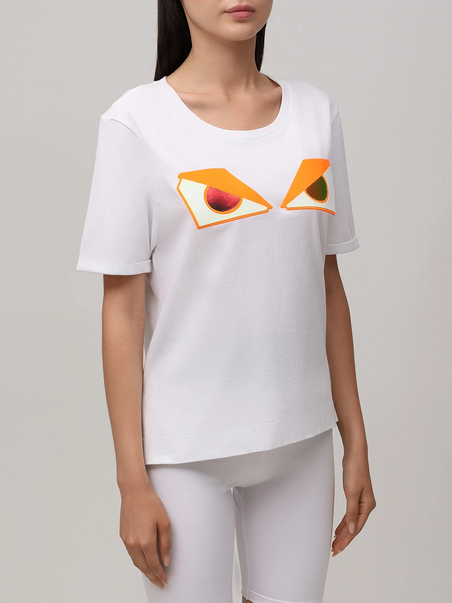 

Футболка хлопковая, Белый, FAF047 Белый/глаза оранж.