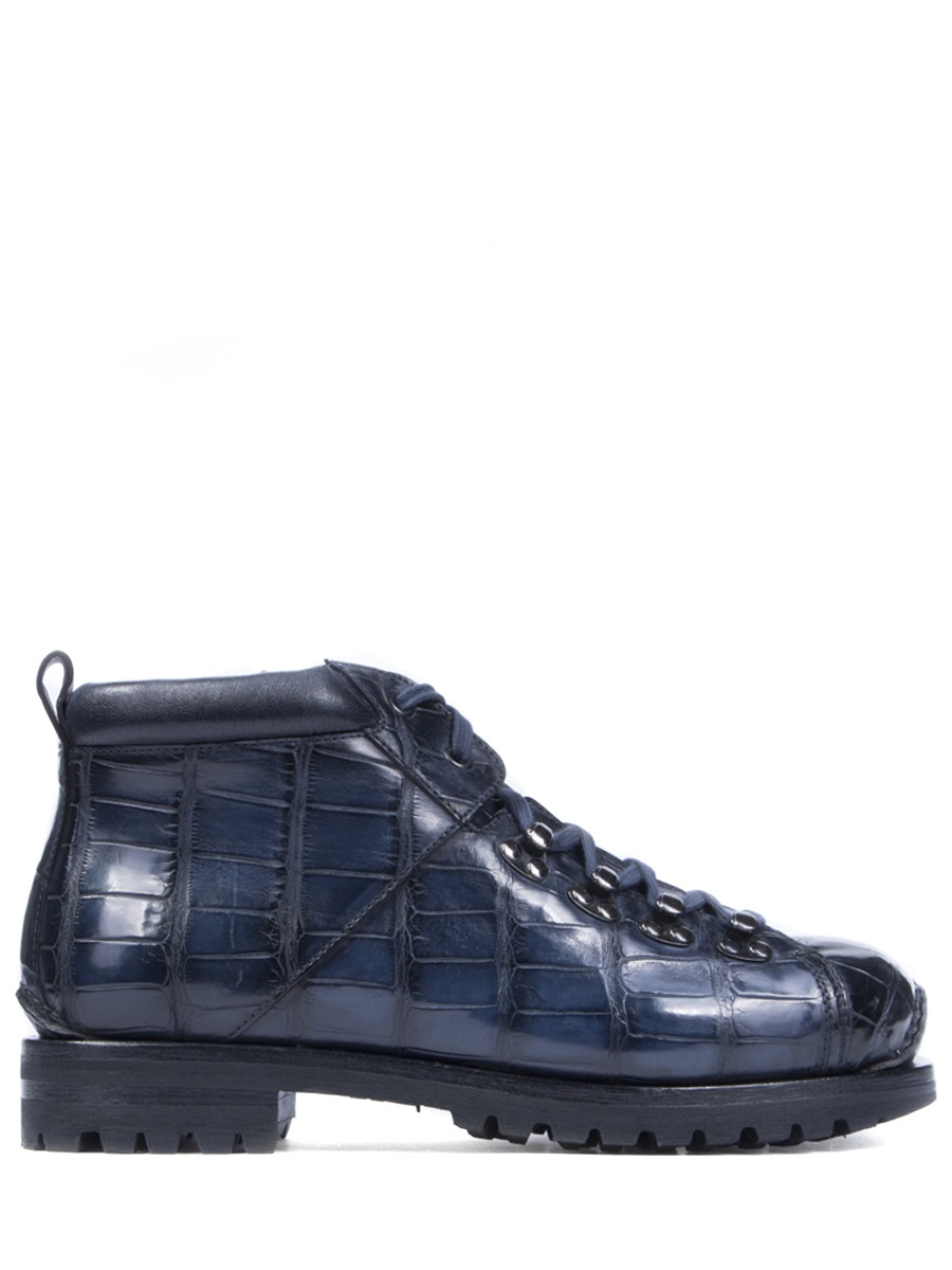 Ботинки из крокодила с мехом SANTONI
