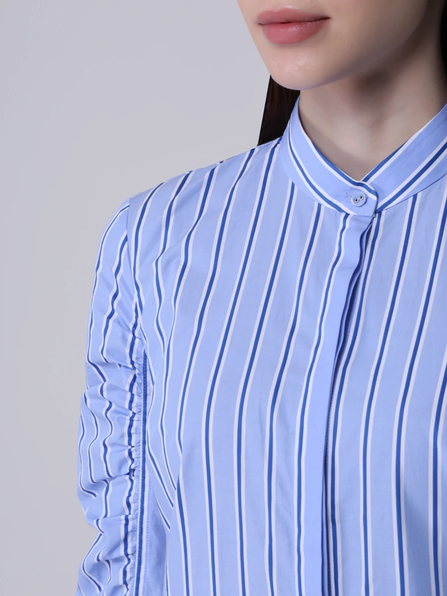 Хлопковая рубашка VICTORIA BECKHAM shvv 092b, размер 40, цвет голубой - фото 5
