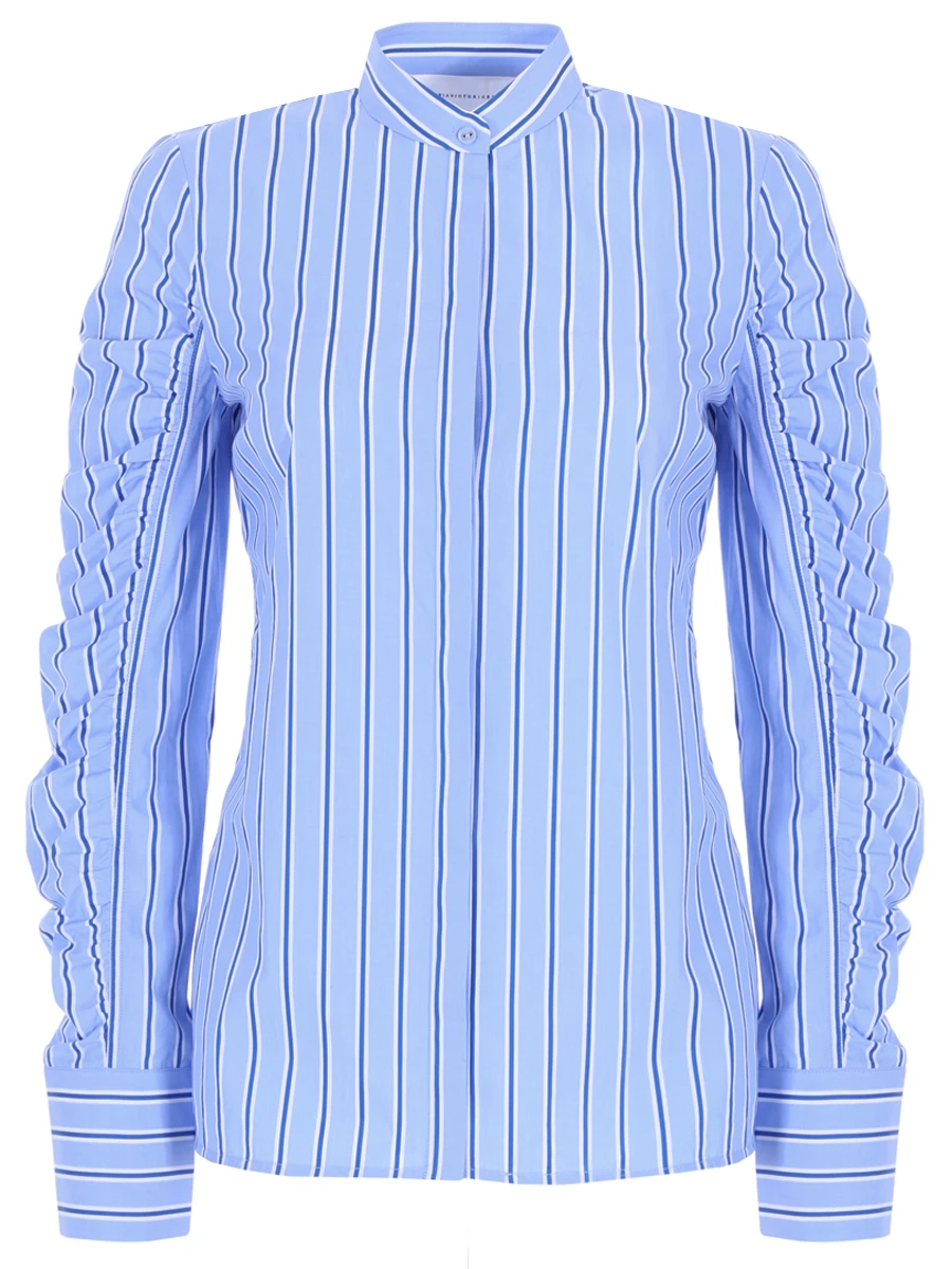 Хлопковая рубашка VICTORIA BECKHAM shvv 092b, размер 40, цвет голубой - фото 1