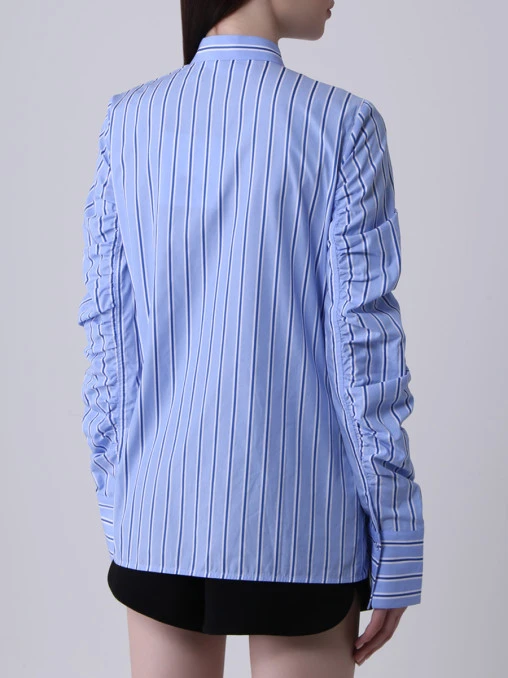 Хлопковая рубашка VICTORIA BECKHAM shvv 092b, размер 40, цвет голубой - фото 3