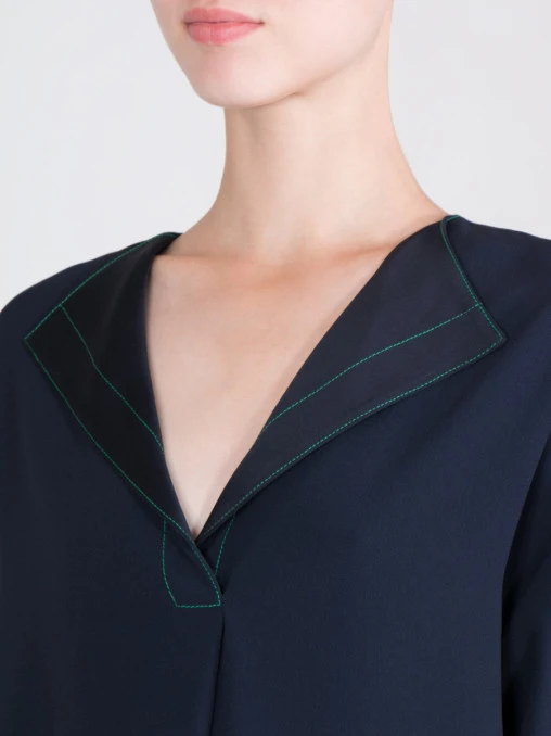 Однотонная блуза AGNONA u5015 d2020y b59, размер 50, цвет синий - фото 4