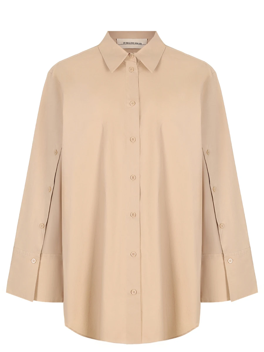 Рубашка хлопковая BY MALENE BIRGER Q54868003/1AJ Бежевый 
