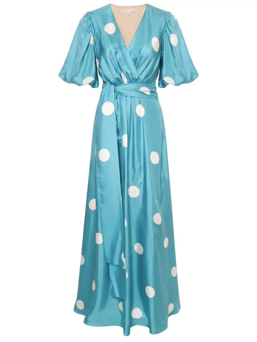 

Платье шелковое, Голубой, DE125/1317/голубой